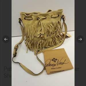 SOLD Patricia Nash Beige Suede Fringe Shoulder